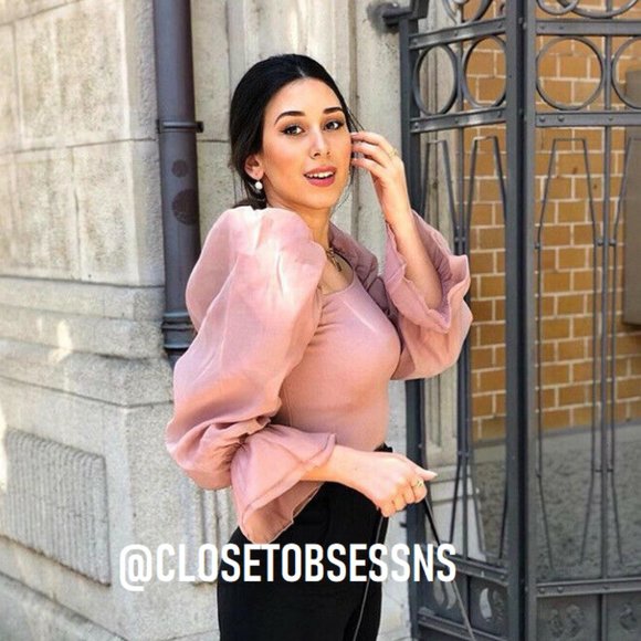 ZARA Knit Top with Puff Sleeves* - Picture 6 of 15